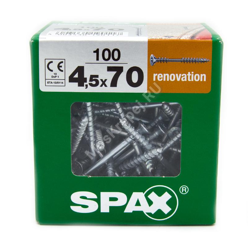 Саморезы для крепления фасадной и террасной доски SPAX 4.5x70 (100 шт. + бита)