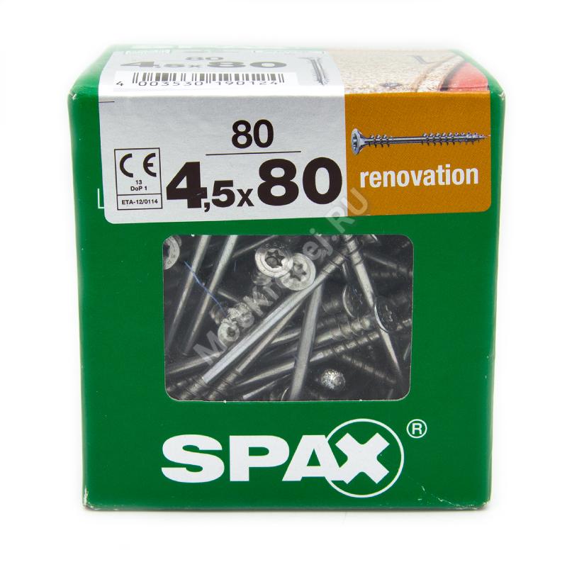 Саморезы для крепления фасадной и террасной доски SPAX 4.5x80 (80 шт. + бита)