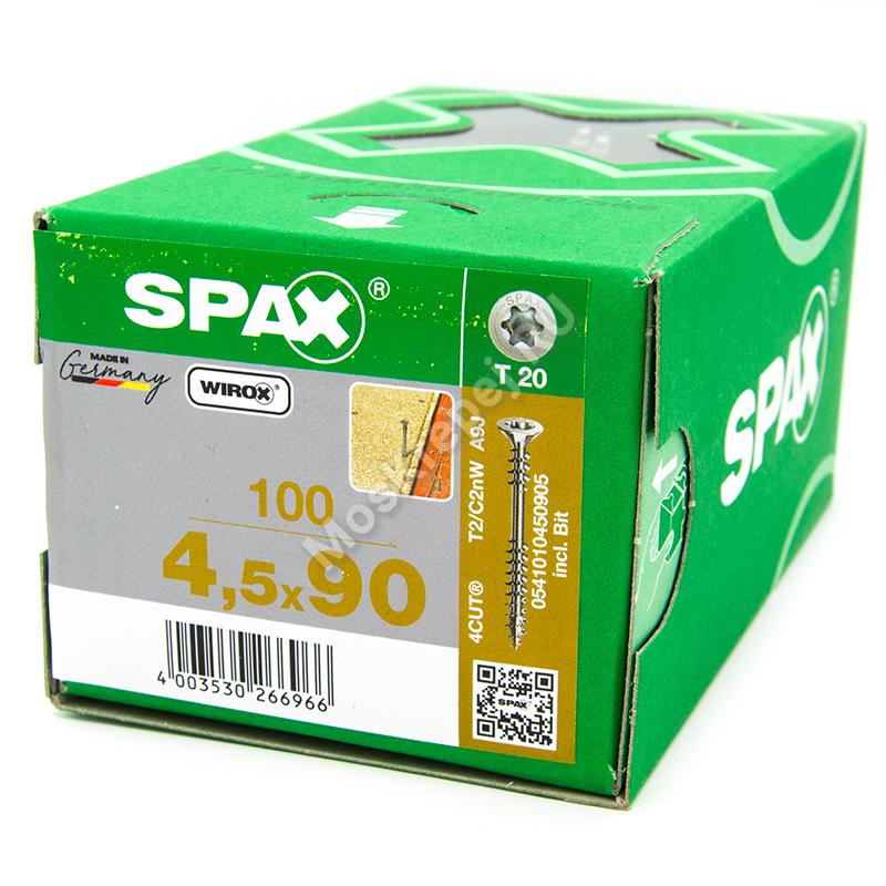 Саморезы SPAX 4.5x90 для крепления OSB, МДФ, ДСП и фанеры (100 шт.)
