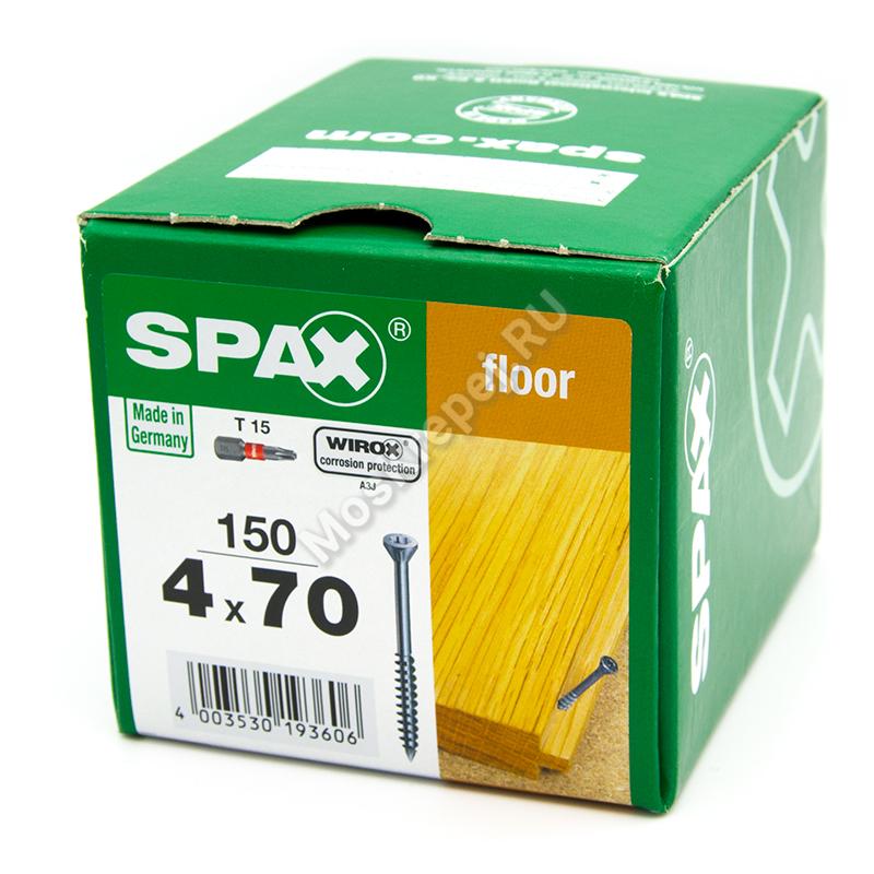 Саморезы SPAX 4x70 для пола (150 шт. + бита)