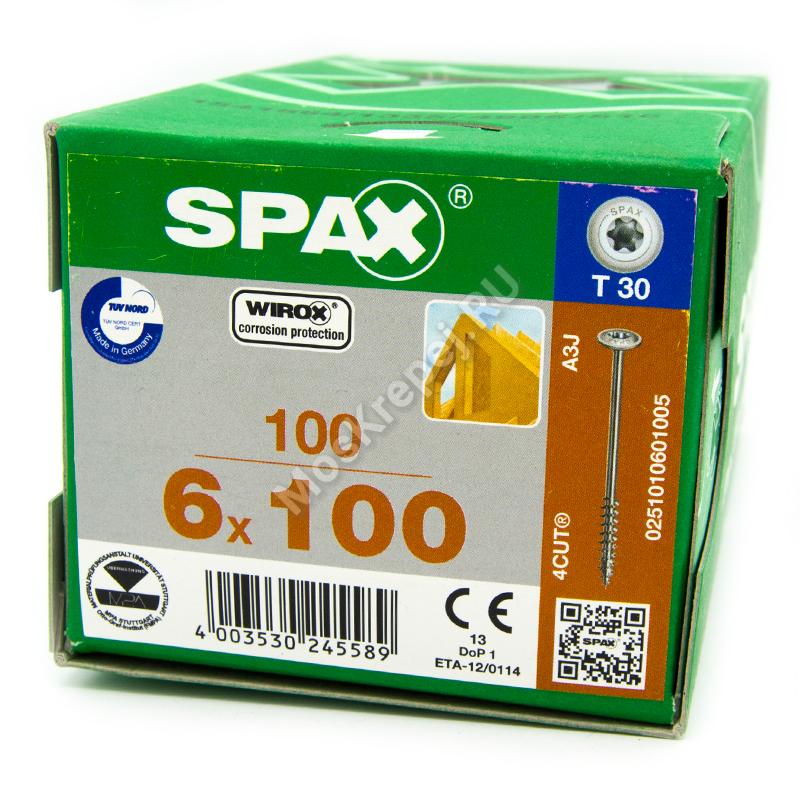 Конструкционные саморезы SPAX 6x100 тарельчатая головка