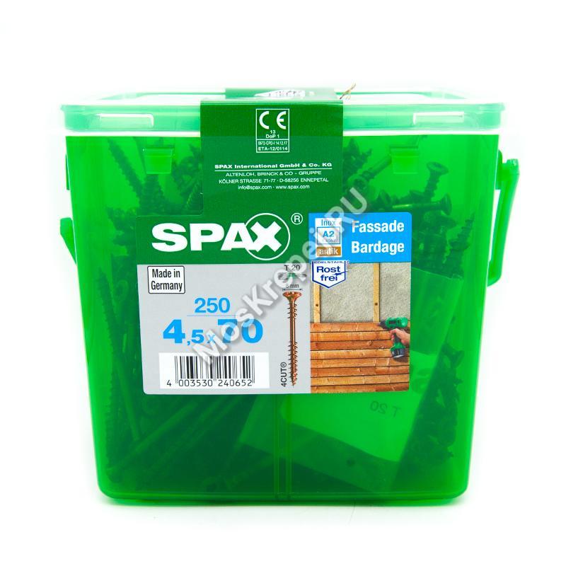 Саморез SPAX 4.5x70 antic для фасадной доски из нержавейки (250 шт.)
