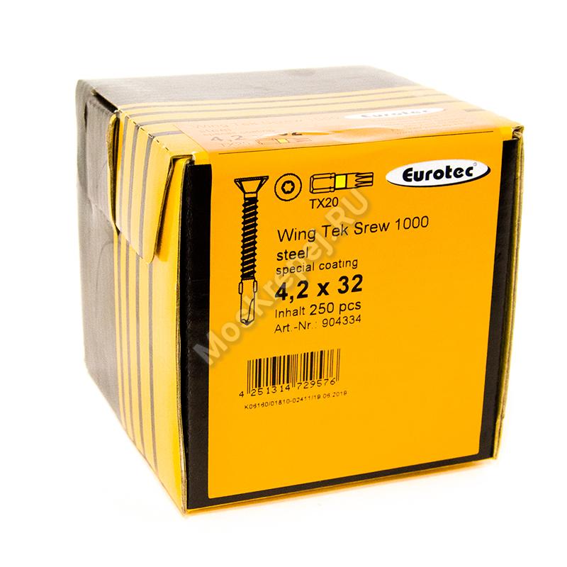 Саморез флюгель Eurotec 4.2x32 для крепления дерево к металлу