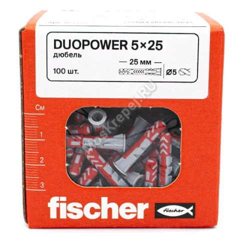Дюбель Fischer DUOPOWER 5x25 универсальный (100 шт.)