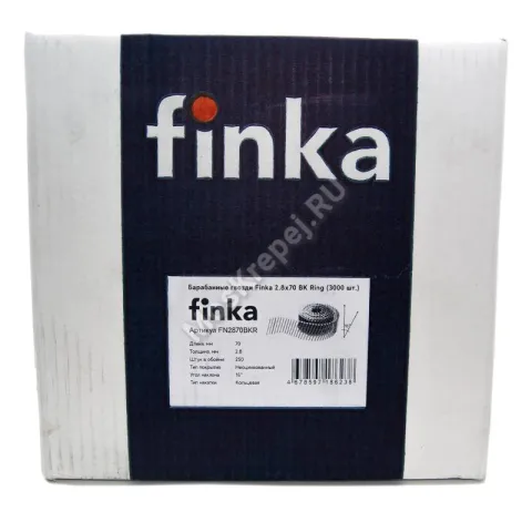 Барабанные гвозди FINKA 2.8х70 BK Ring кольцевая накатка