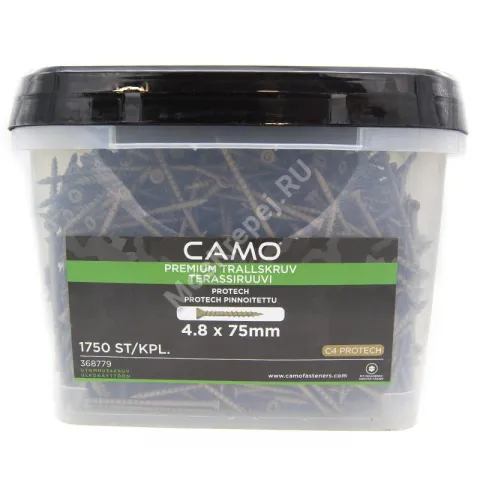 Саморезы CAMO 4.8x75 для террасной доски и фасадов (1750 шт.+ бита)