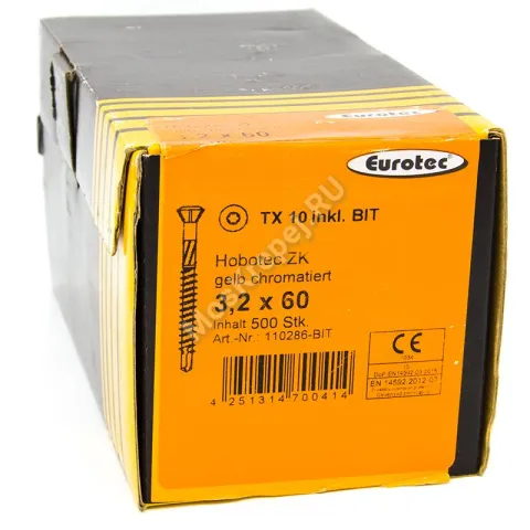 Саморезы Eurotec (евротек) 3.2x60 (500 шт. + бита)