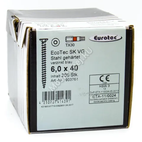 Саморез Eurotec 6x40 EcoTec для ДСП