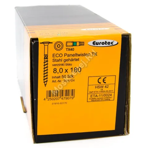 Конструкционные саморезы Eurotec 8x180 ECO PT Тарельчатая головка