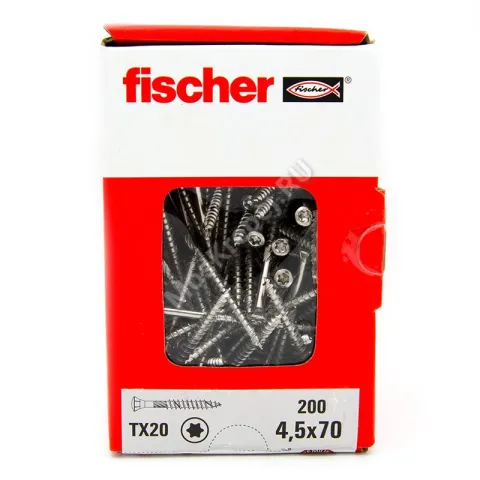 Саморезы Fischer 4,5x70 для фасадной доски из нержавейки (200шт.)