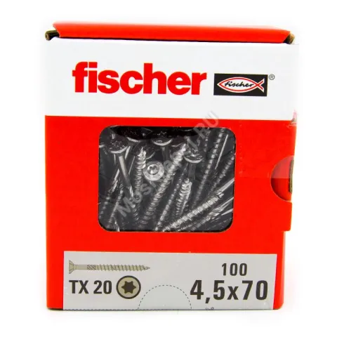 Саморезы Fischer 4,5x70 для ДСП и фасада из нержавейки (100шт.)