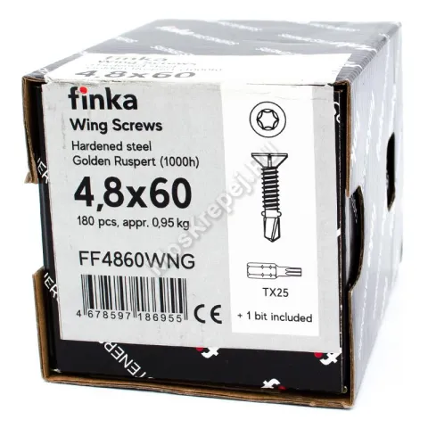 Саморез флюгель Finka Wing Screws 4,8x60 Golden Ruspert (180 шт.)