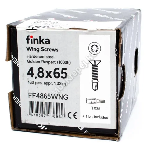Саморез флюгель Finka Wing Screws 4,8x65 Golden Ruspert (180 шт.)