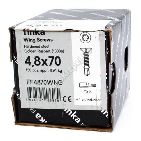 Саморез флюгель Finka Wing Screws 4,8x70 Golden Ruspert (150 шт.)