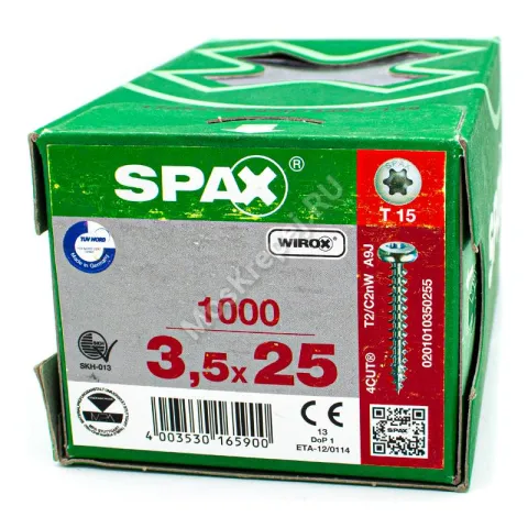 Саморез SPAX 3,5x25 полусферическая головка (1000шт.)