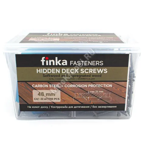 Саморезы Finka Hidden Deck Screws 48 мм (700 шт. + бита)