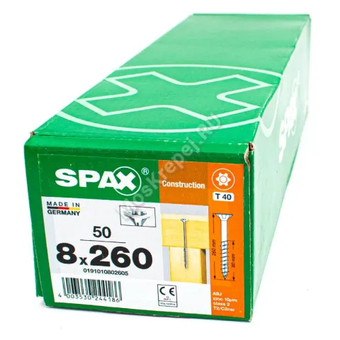 Конструкционные саморезы SPAX 8x260 потайная головка