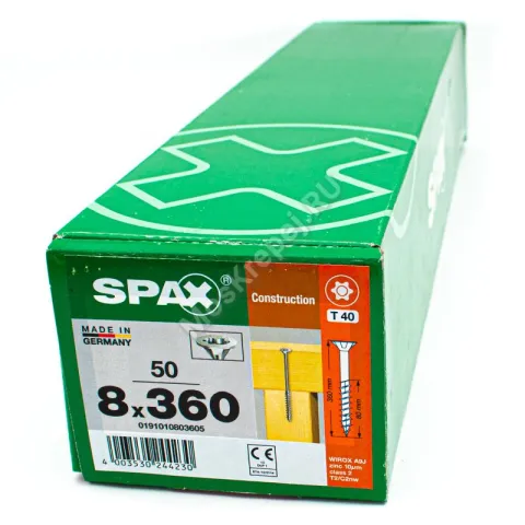 Конструкционные саморезы SPAX 8x360 потайная головка