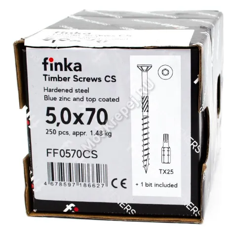 Конструкционные саморезы Finka Timber Screws CS 5,0x70 (250шт.)