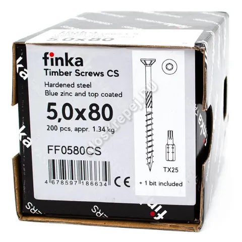 Конструкционные саморезы Finka Timber Screws CS 5,0x80 (200шт.)
