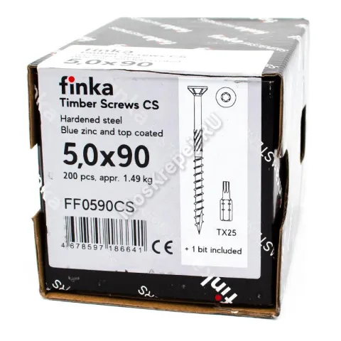 Конструкционные саморезы Finka Timber Screws CS 5,0x90 (200шт.)