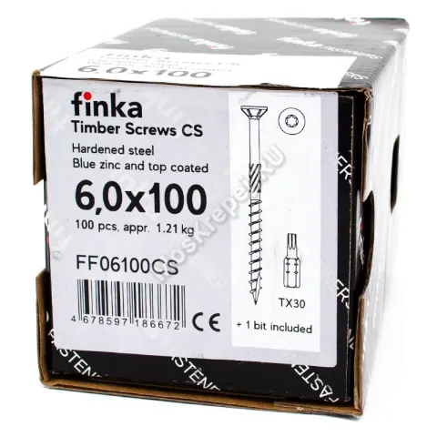 Конструкционные саморезы Finka Timber Screws CS 6,0x100 (100шт.)
