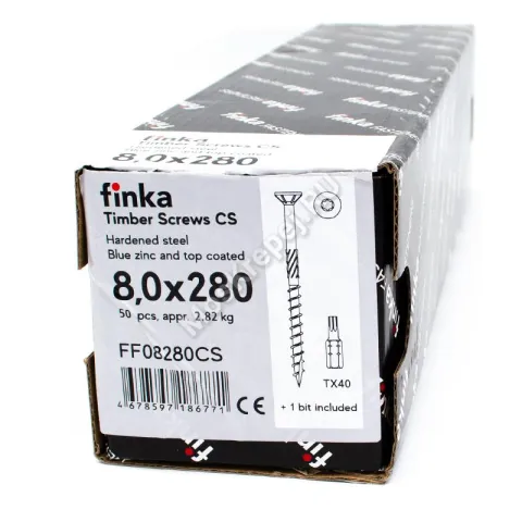 Конструкционные саморезы Finka Timber Screws CS 8,0x280 (50шт.)