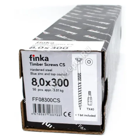 Конструкционные саморезы Finka Timber Screws CS 8,0x300 (50шт.)