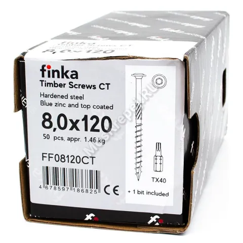 Саморез конструкционный тарельчатый Finka Timber Screws CT 8x120 (50шт)