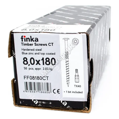 Саморез конструкционный тарельчатый Finka Timber Screws CT 8x180 (50шт)
