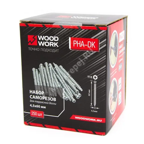 Саморезы PHA-DK 4.5x60 для террасной доски (250 шт.)
