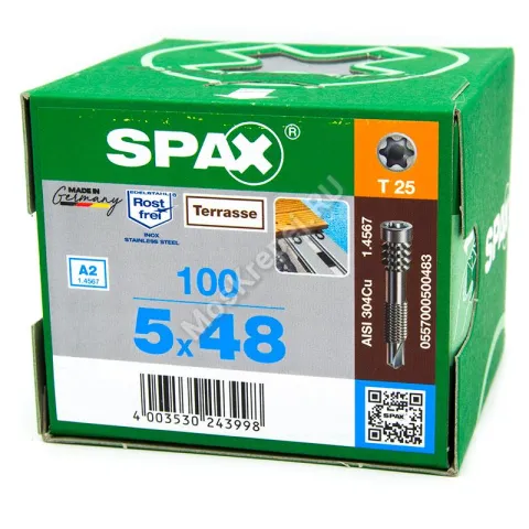 Саморезы SPAX D 5x48 флюгель из нержавейки (100 шт.)