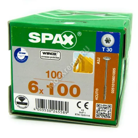 Конструкционные саморезы SPAX 6x100 тарельчатая головка