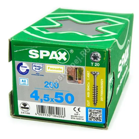 Саморез для фасадной доски SPAX 4.5x50 из нержавейки