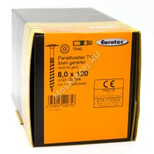 Конструкционные саморезы Eurotec 8x120 Paneltwistec Тарельчатая головка, сталь с желтой оцинковкой