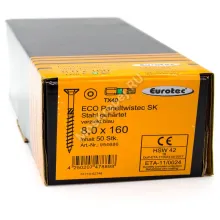 Конструкционные саморезы Eurotec 8x160 ECO PT Потайная головка