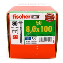 Конструкционные саморезы Fischer 8x100 с пресс-шайбой и шестигранной головой