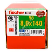 Конструкционные саморезы Fischer 8x140 с пресс-шайбой и шестигранной головой