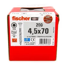 Саморезы Fischer 4,5x70 для фасадной доски из нержавейки (200шт.)