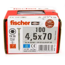 Саморезы Fischer 4,5x70 для ДСП и фасада из нержавейки (100шт.)