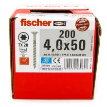 Саморезы Fischer 4x50 для ДСП и фасада из нержавейки (200шт.)