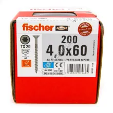 Саморезы Fischer 4x60 для ДСП и фасада из нержавейки (200шт.)