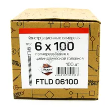 Конструкционные саморезы с полной резьбой FTLD 6x100 (100 шт. + бита)