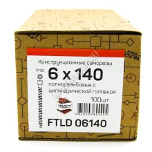 Конструкционные саморезы с полной резьбой FTLD 6x140 (100 шт. + бита)