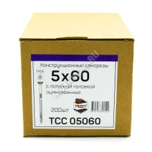Конструкционные саморезы TCC 5x60 потайная головка (200 шт. + бита)