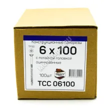 Конструкционные саморезы TCC 6x100 потайная головка (100 шт. + бита)