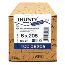 Конструкционные саморезы TCC 6x205 потайная головка (100 шт. + бита)