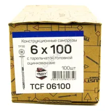 Конструкционные саморезы TCF 6x100 тарельчатая головка (100 шт. + бита)