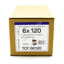 Конструкционные саморезы TCF 6x120 тарельчатая головка (100 шт. + бита)
