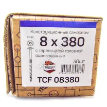 Конструкционные саморезы TCF 8x380 тарельчатая головка (50 шт. + бита)
